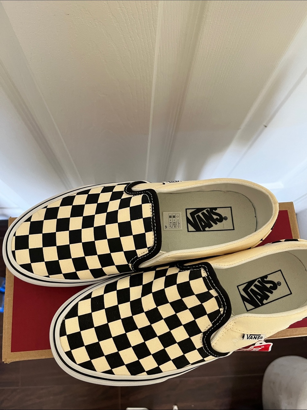 Vans Checkerboard Slip-On Sneakers in Black and White - Picture 2 of 4